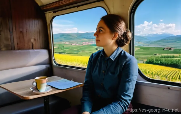 조지아의 여행 블로거 추천 - **Prompt:** A vibrant and bustling scene inside a traditional Georgian "Supra" (feast) setting. A di...