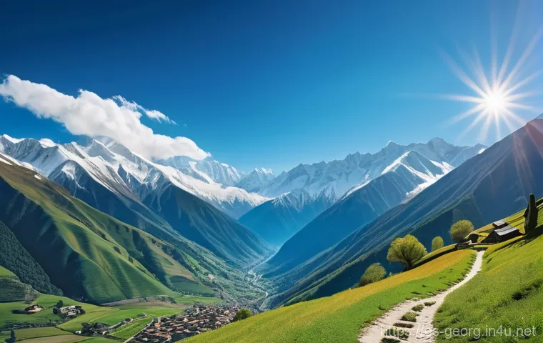 조지아에서 추천하는 액티비티 - **Prompt:** A picturesque, vibrant scene of Tbilisi's historic Old Town on a pleasant afternoon. The...