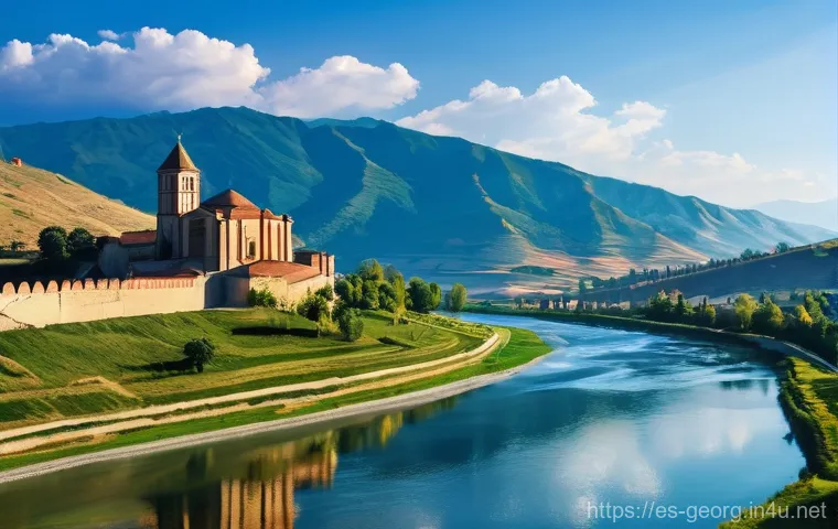 조지아에서 무료로 즐길 수 있는 활동 - **Prompt:** A breathtaking panoramic view of Tbilisi's Old Town at sunset. The historic quarter is c...