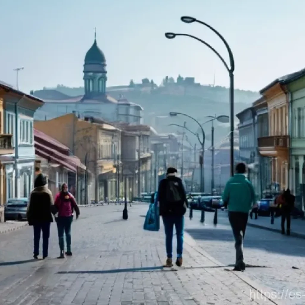 조지아의 환경 문제와 대책 - **Urban Air Quality Challenge and Hope in Tbilisi**
"A vibrant street scene in Old Tbilisi, Geor...