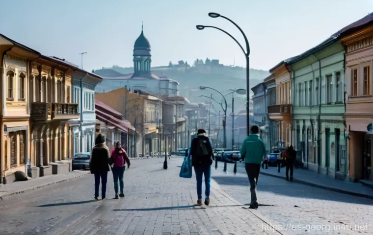 조지아의 환경 문제와 대책 - **Urban Air Quality Challenge and Hope in Tbilisi**
    "A vibrant street scene in Old Tbilisi, Geor...