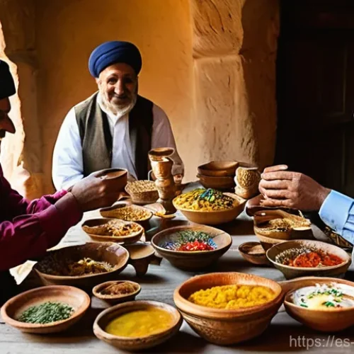 Home 31 조지아 민족성 이해하기 - **Georgian Supra Feast in a Rustic Setting:**
"A vibrant and warm Georgian Supra (traditional fe...