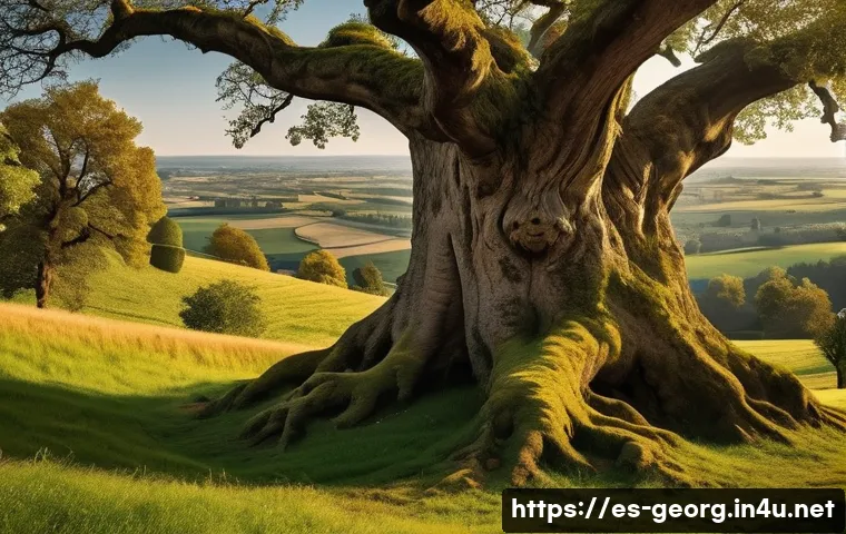 조지아와 러시아의 현대적 관계 - **Prompt 1: Entangled Roots of History**
"A majestic, ancient oak tree with deep, gnarled roots ...