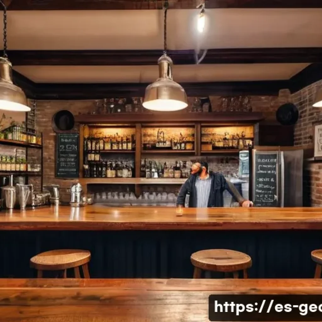 조지아 수제 맥주 투어 - A cozy, historic brewery interior in Savannah, Georgia, featuring rustic wooden beams, vintage brewi...